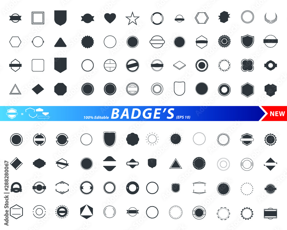 Illustrator vector badge's collection Stock Vector | Adobe Stock