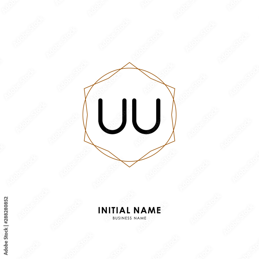 U UU Initial logo letter with minimalist concept. Vector with scandinavian style logo.