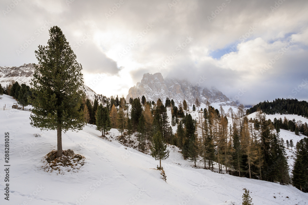 paesaggio invernale in val di Funes - Alto Adige