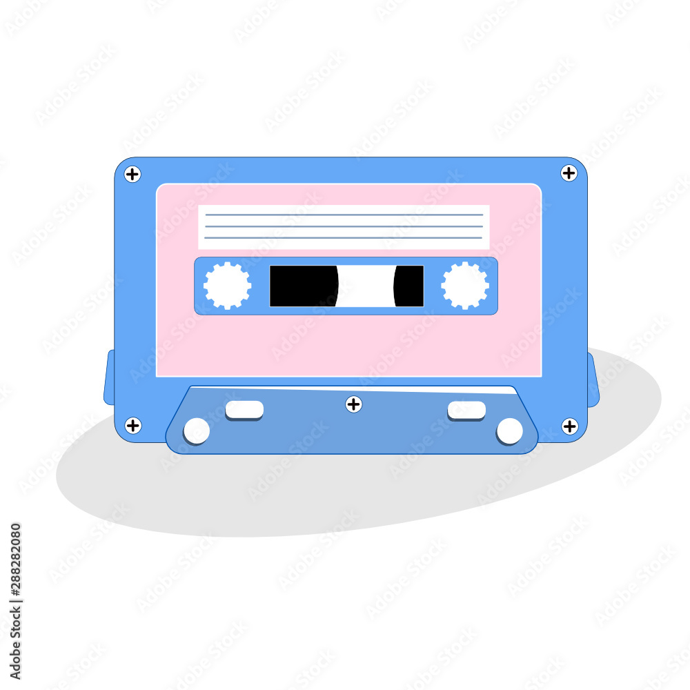 Pink and blue cassette tape illustration Pink and blue cassette tape illustration