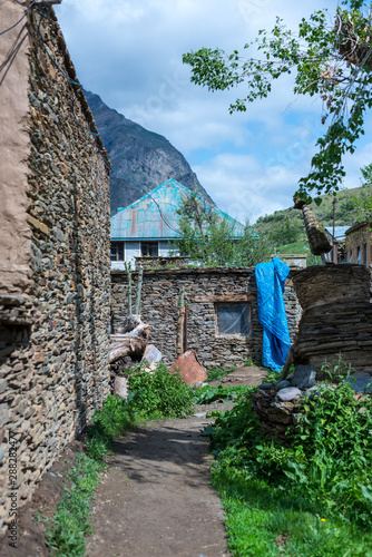 Beautiful village in Himalayas, Lahual Himachal photo