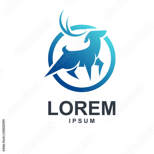 Deer modern color Logo Template