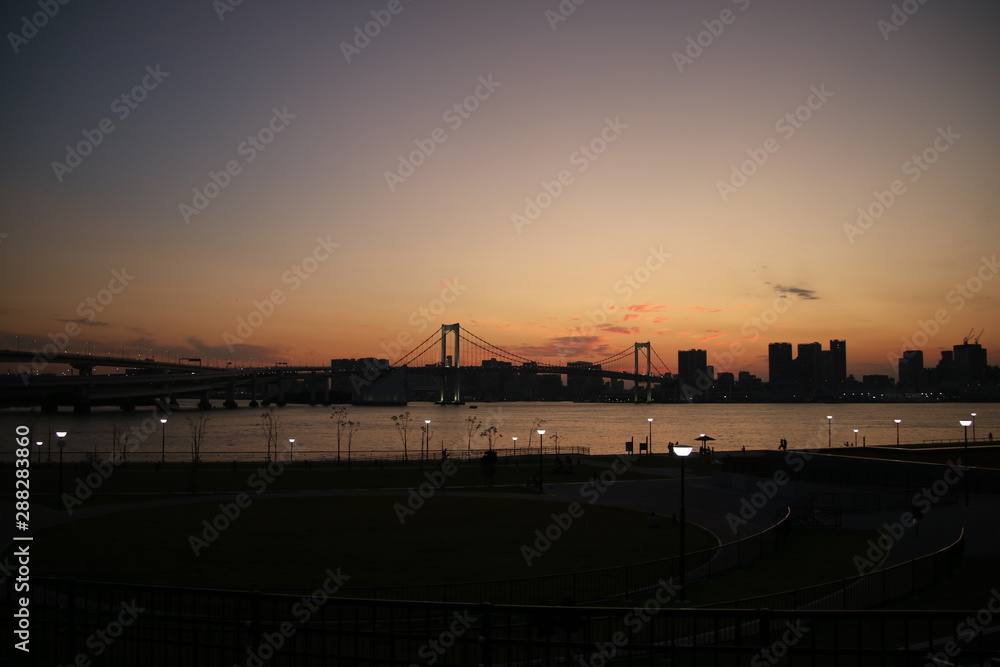 東京湾の夕日 東京湾の夕日
