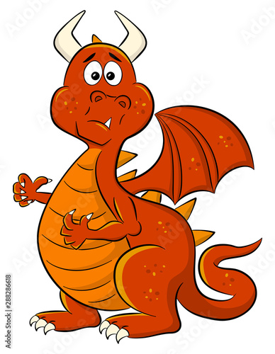 stunned cartoon dragon