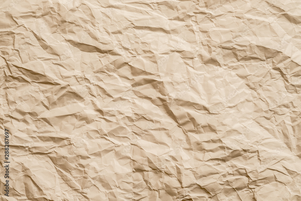 Blank beige wrinkled paper sheet. Aged effect. Zero waste concept. Abstract art background. Copy space. Blank beige wrinkled paper sheet. Aged effect. Zero waste concept. Abstract art background. Copy space.