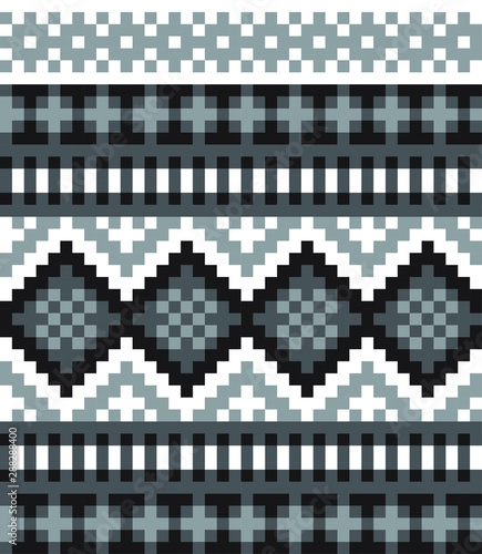 Modern Ethnic Fair Isle Seamless Print Background in Vector - This is a classic and ethnic Fair isle print suitable for both online/physical medium such as website resources, graphics, print designs