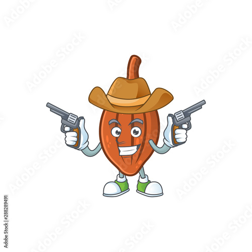 Cowboy seeds choco cartoon with symbol mascot