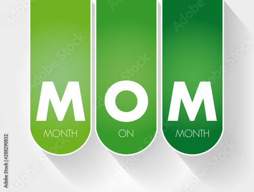 MOM - Month On Month acronym, business concept background