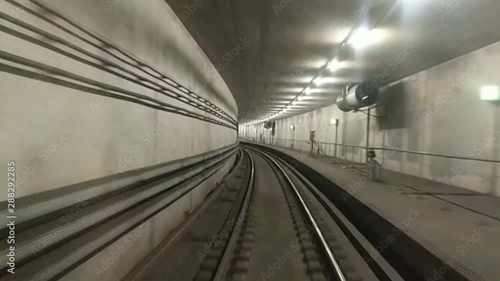 Subway journey view in dark tunnel timelapse recording. Footage of underground train. Subway journey view in dark tunnel timelapse recording. Footage of underground train.