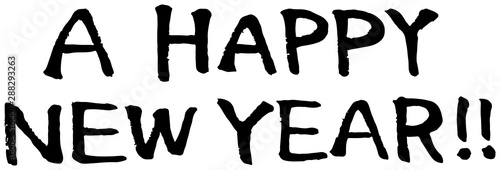A HAPPY NEW YEAR　筆文字　日本
