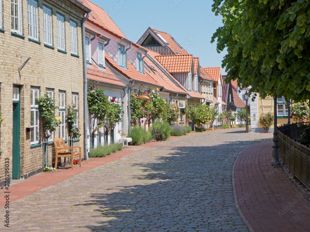 Altstadt des historischen Maasholm an der Schlei