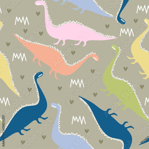 Dinosaur seamless pattern f...