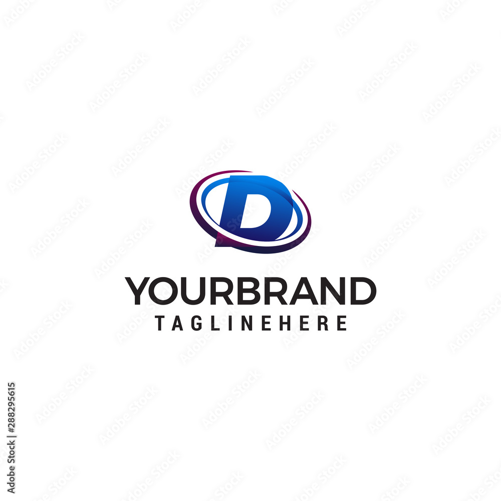 Swoosh Letter D technology logo concept template Swoosh Letter D technology logo concept template