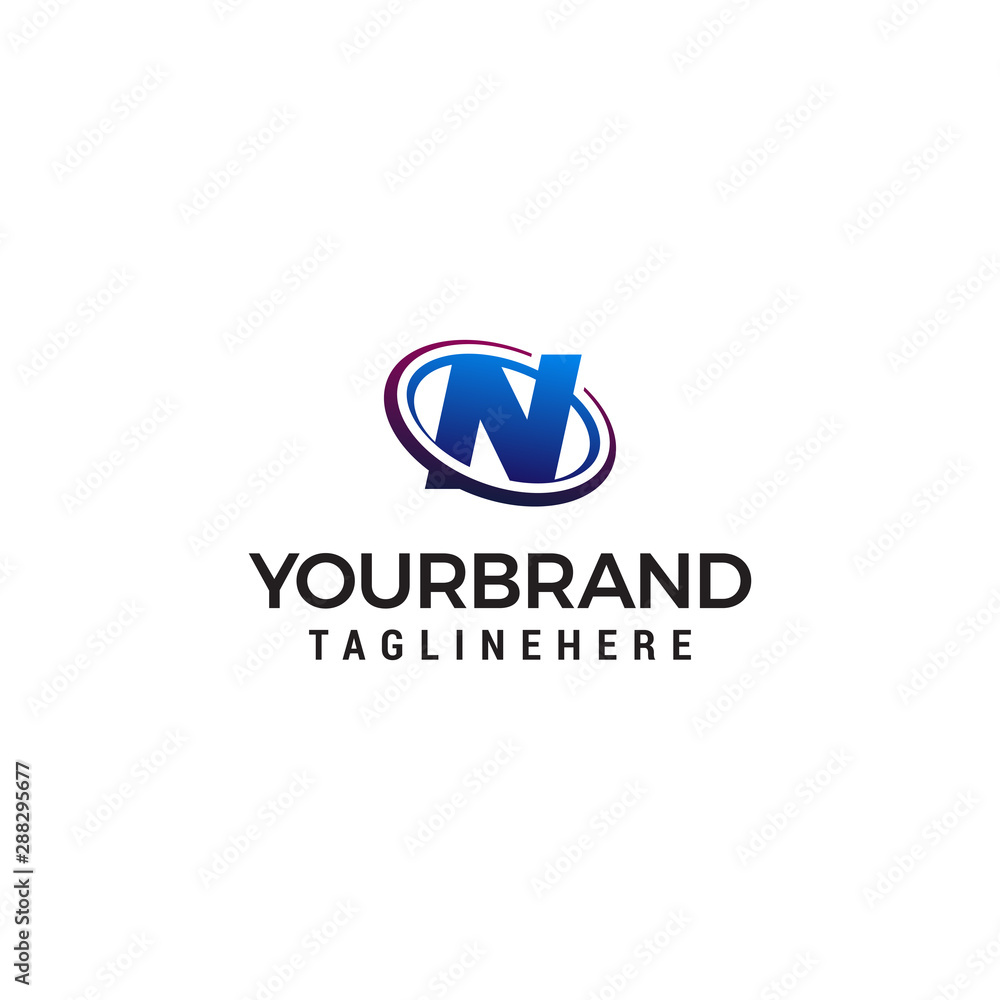 Swoosh Letter N technology logo concept template Swoosh Letter N technology logo concept template