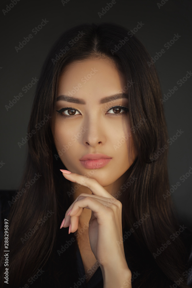 Asian Woman Beauty Face Closeup Portrait Asian Woman Beauty Face Closeup Portrait