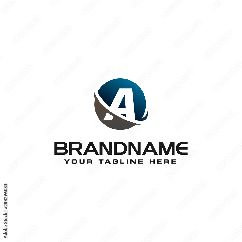 initial A technology swoosh company letter logo design vector icon template initial A technology swoosh company letter logo design vector icon template