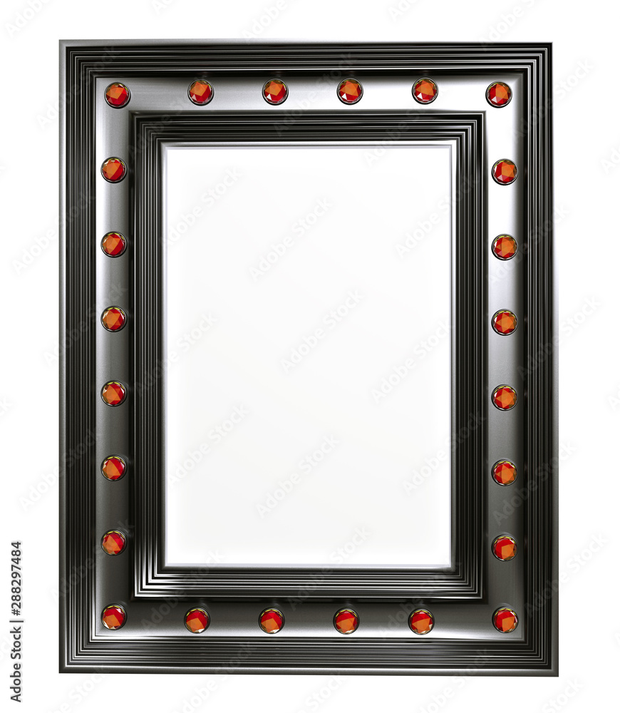 Metallic picture frame isolated on white background. 3d illustration. Metallic picture frame isolated on white background. 3d illustration.
