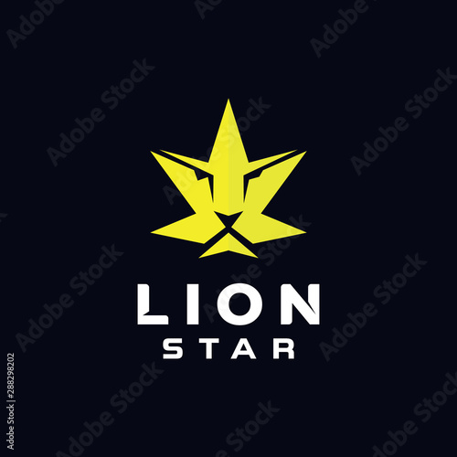 Lion Star Logo Vector Design Template. Modern Animal Icon. Luxury Symbol. Logo For Company And Business.
