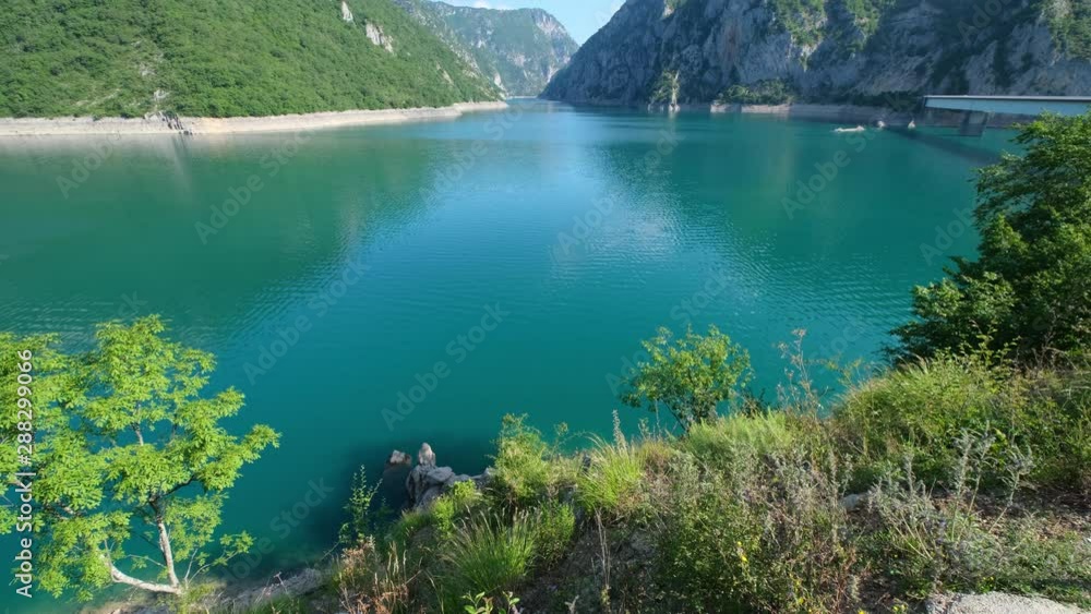 Fish in famous reservoir Piva Lake (Pivsko Jezero), summer view in Montenegro. Fish in famous reservoir Piva Lake (Pivsko Jezero), summer view in Montenegro.