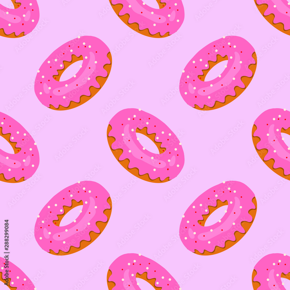 Seamless pattern with pink donuts for fabric, wallpaper, textile, tableclothes, web design. Seamless pattern with pink donuts for fabric, wallpaper, textile, tableclothes, web design.