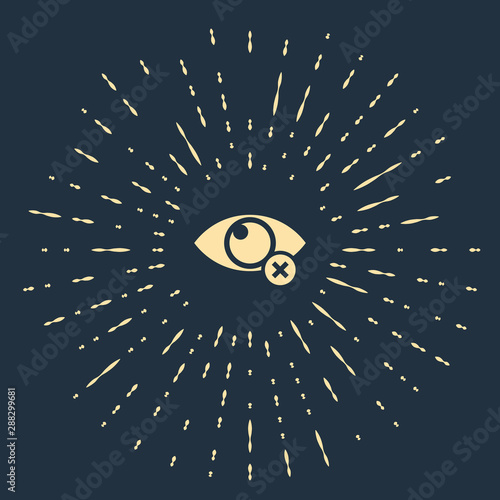 Beige Invisible or hide icon isolated on dark blue background. Abstract circle random dots. Vector Illustration