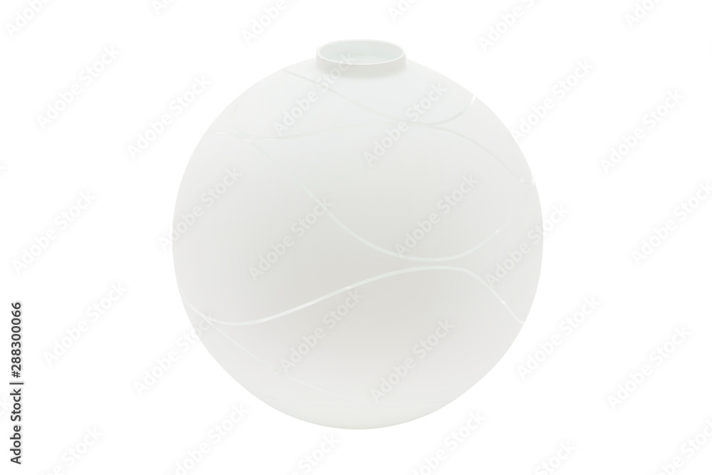Closeup image of white plastic modern lamp shade isolated at white background. Closeup image of white plastic modern lamp shade isolated at white background.