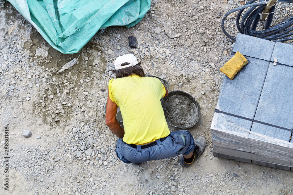 Heavy work for a construction worker on the site. Heavy work for a construction worker on the site.