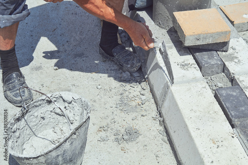 Heavy work for a construction worker on the site.