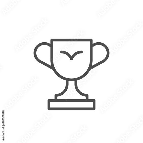 Winner cup line icon or trophy concept