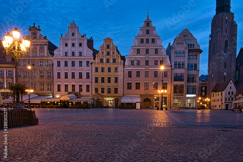 Obraz na płótnie Historisches Stadtzentrum von Breslau / Wroclaw w salonie