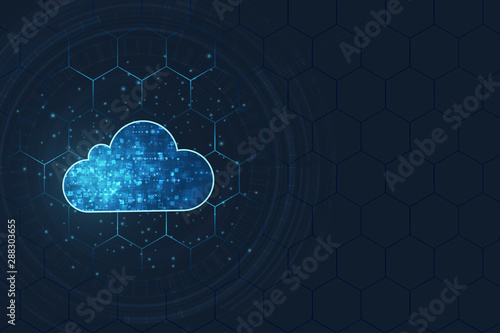 Cloud computing concept.Abstract cloud connection technology background.