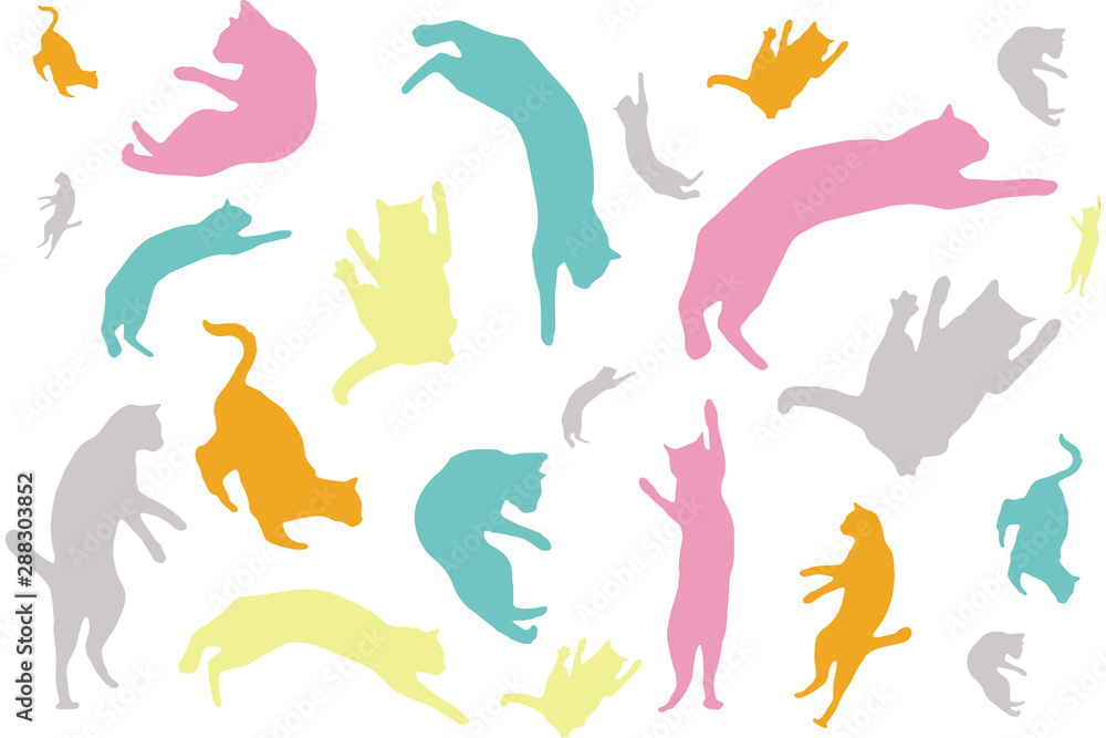 Vector sketch of a funny happy ginger cat flying and dancing on an isolated white background Vector sketch of a funny happy ginger cat flying and dancing on an isolated white background