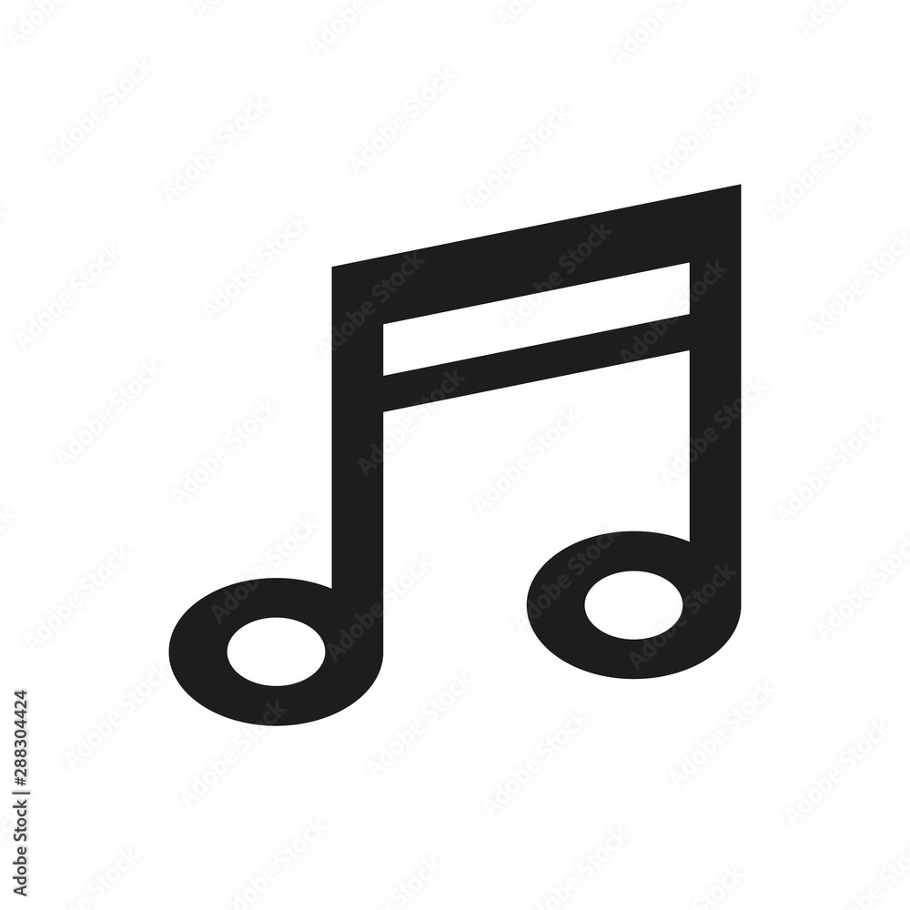 Music note icon on white background. Music note icon on white background.