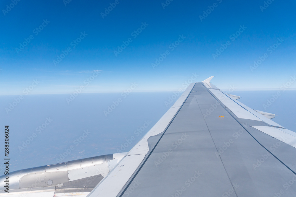 Obraz premium view on earth from the window of the airplane