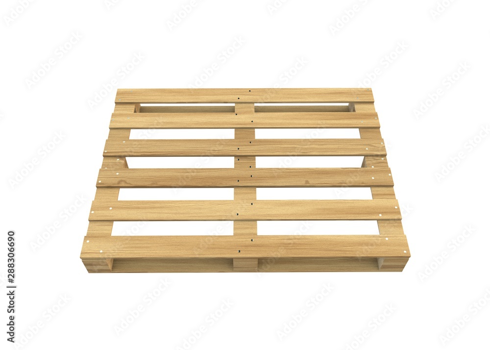 Wooden pallet isolated on white background. There is room for Your design
