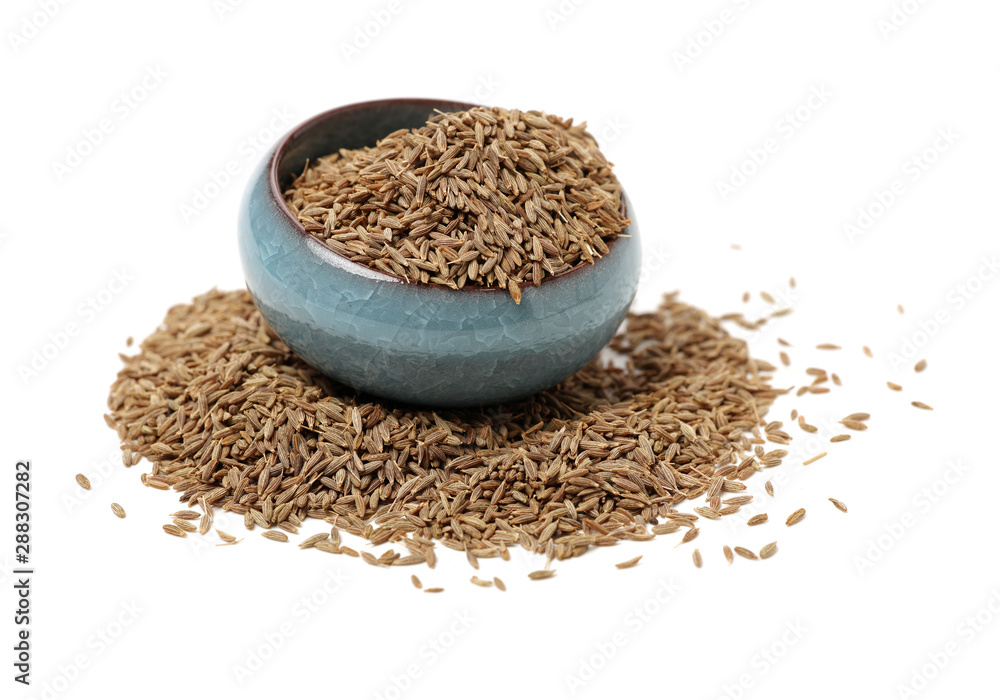 cumin seeds on white background cumin seeds on white background