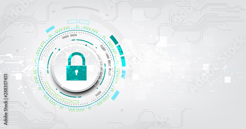 Padlock With Keyhole icon in. personal data security Illustrates cyber data or information privacy idea. abstract hi speed internet technology.