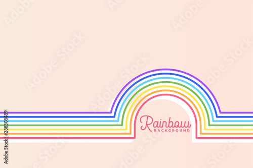 rainbow colors lines on pink soft background design