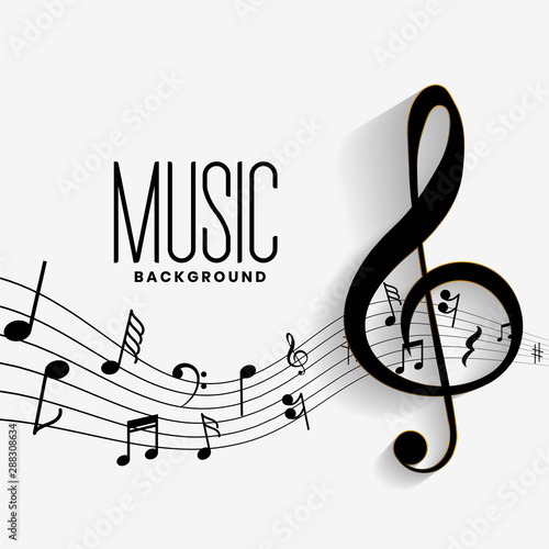 elegant musical notes music chord background design
