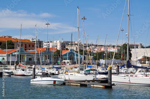 Yachts in Belem district in Lisbon, Portugal