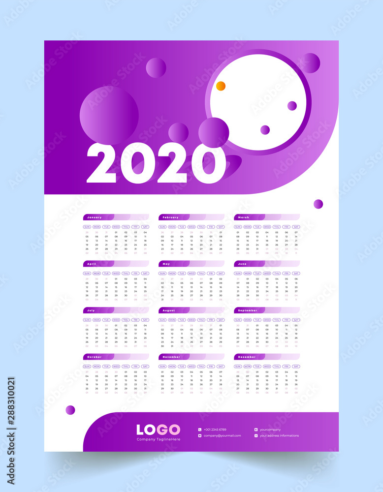Creative Wall and Desk Calendar 2020 Creative Wall and Desk Calendar 2020
