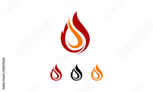 Fire flame Logo Template vector icon Oil, gas and energy logo concept, Oil logo for the oil industry, Fire flame icon in a shape of drop. Oil and gas industry logo design concept. Gas and Oil Drill Co
