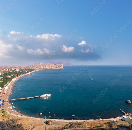 View of the Black Sea coast near the city of Sudak