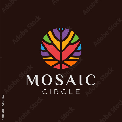 abstract mosaic logo - vector illustration on a dark background