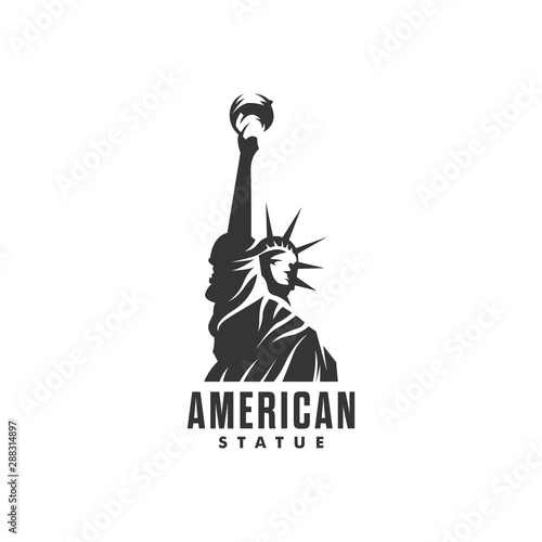 Statue of Liberty logo - vector illustration on a light background