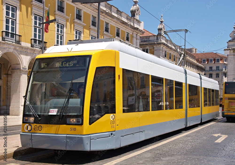 Modern tram in Lisbon - Portugal
