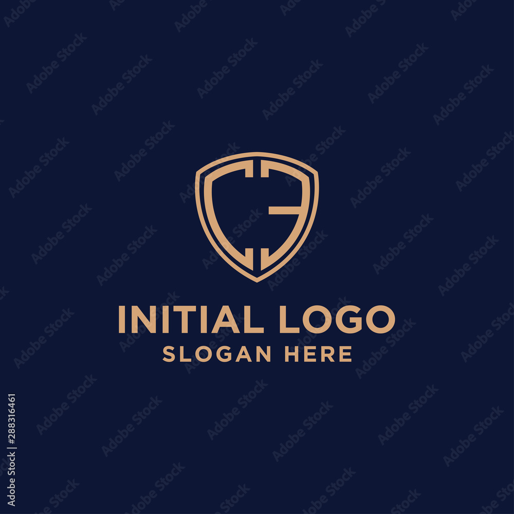 initial CE logo design template. business and gold. vector