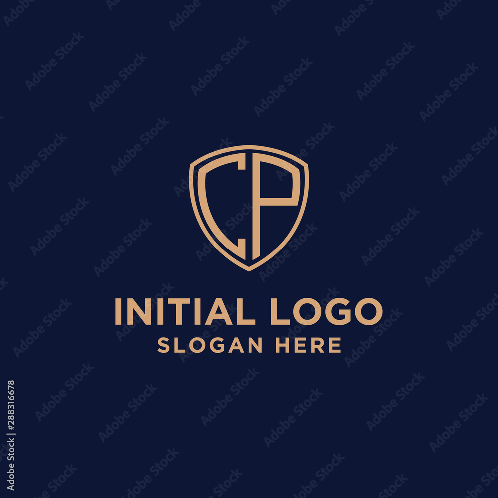 initial CP logo design template. business and gold. vector initial CP logo design template. business and gold. vector