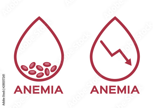 anemia vector . low red blood cell icon