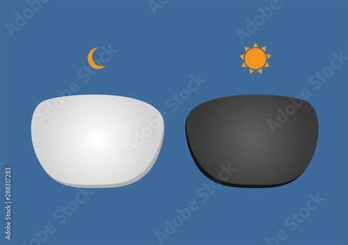 Photochromic lens vector . uv can change the color